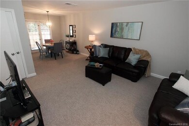 Living room open to dining room