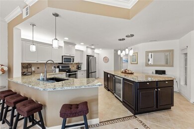 Breakfast bar and Island with Wine Cooler!