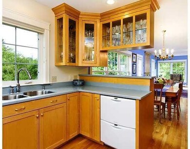 Kitchen. Large windows overlooking...