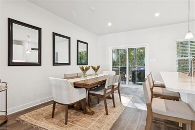 dining area with sliding doors to deck
