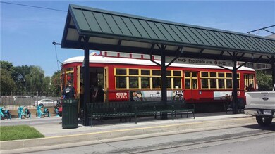 Rampart streetcar stops at the front door taking y