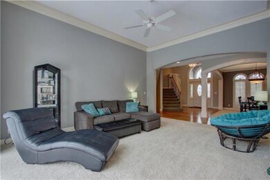 Great room opens to entry and doing room- great fo