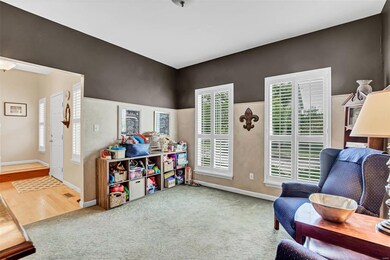 This room offers lots of natural light and designe