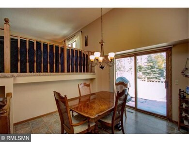 Sliding doors in dining room open to patio, ideal 