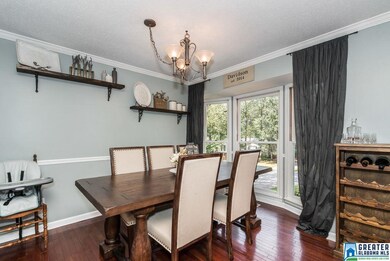 Wonderful dining room open to great room for easy 