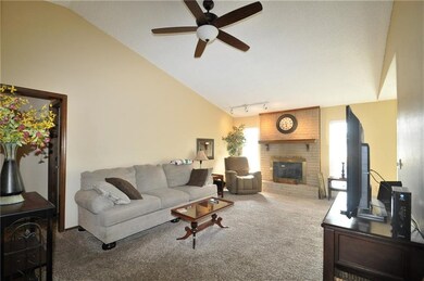 Cozy living room with recessed ceilings!