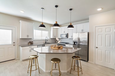 Enjoy upgraded stylish lighting over the oversized