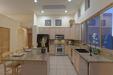 Large kitchen with breakfast bar