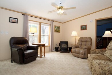 Wonderful living room with pellet stove.