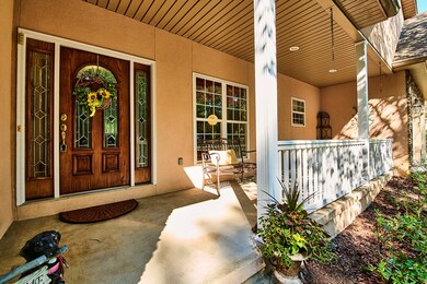 Welcoming Front Porch & Leaded Doors
