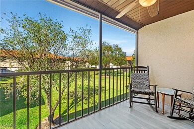 Balcony featuring ceiling fan