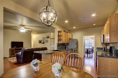 Updated lighting and open concept floor plan.