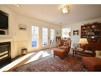 Living Room. Gas fireplace and built-ins in living