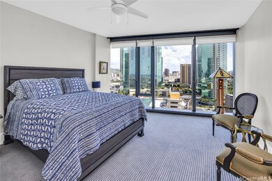 Spacious 2nd bedroom. Floor to ceiling windows hav