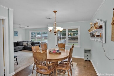 Dining space opens to the living room