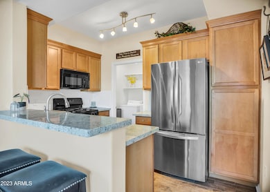 Kitchen with breakfast bar seating