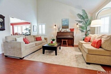 Living room with vaulted ceiling