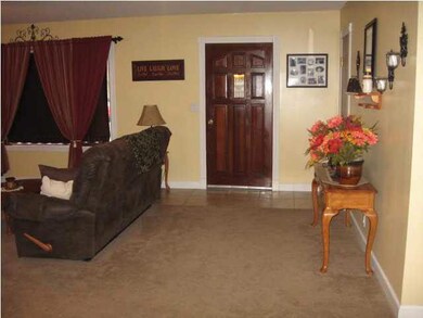 View of the entry way from the dining room.