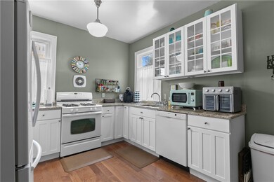 The kitchen provides plenty of countertop space an