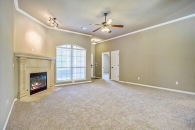 Living room, fireplace and front foyer