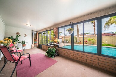 Sunroom overlooking backyard