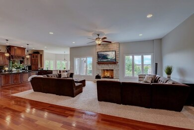 Awesome open floor plan with stone fireplace