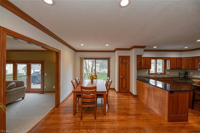 Eat in kitchen area flows into family room.  Slidi