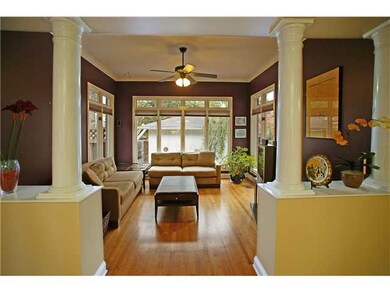 Huge windows bring the outside in with views of th