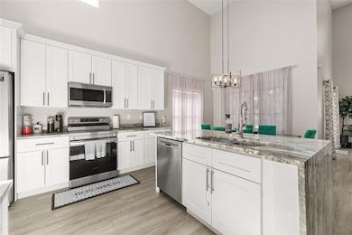 Kitchen overlooking dining