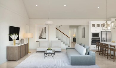 Great room with vaulted ceiling