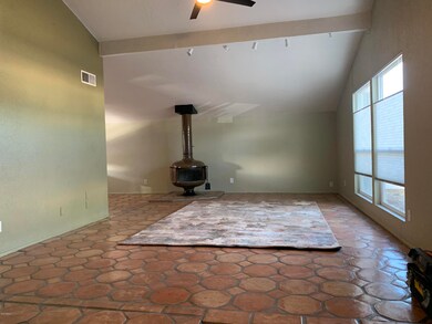 Living Room, Wood Stove, Custom Shades