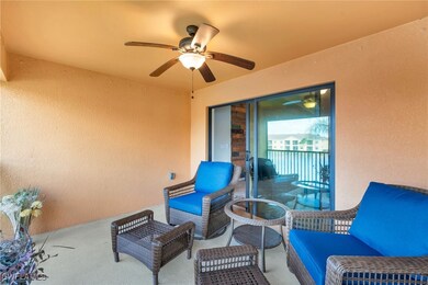 Lanai featuring ceiling fan and lounge area