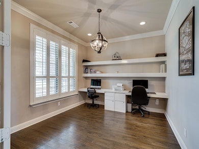 Study with built in shelving.