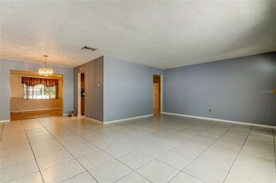 View from living room showing dining room and entr