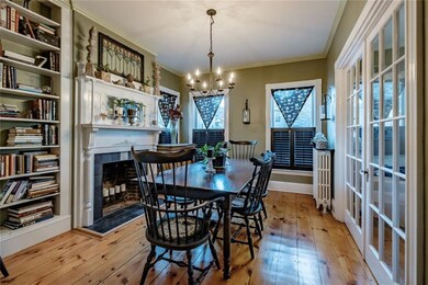 Fireplace, built-ins, French doors &...