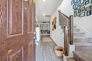 The 9 foot ceilings downstairs, with water resistant vinyl plank flooring give this entry and elegant feel as you enter the home.