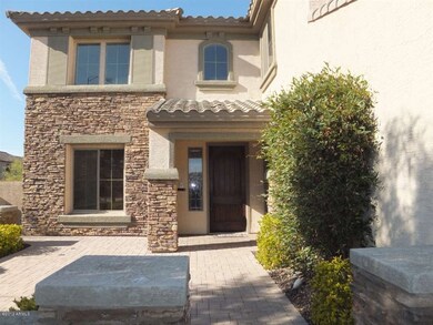 Front with stone