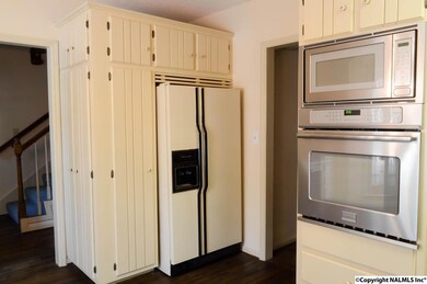 Fridge, and lots of cabinets.