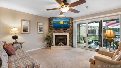 living room with fireplace