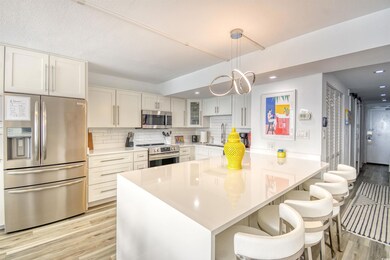 Kitchen with a kitchen breakfast bar, decorative l