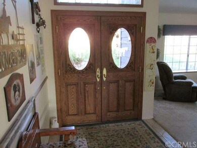 Entrance doors from inside the home showing etched