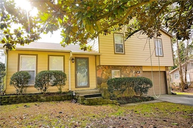 View of front of home with a garage