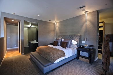 Primary Bedroom with modern touches and a closet b