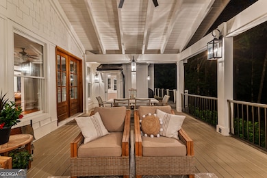 Covered Back Porch at Dusk