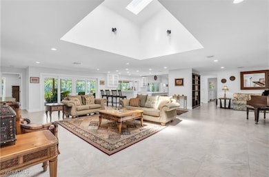Living room with a skylight
