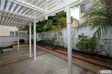 Back yard with built-in BBQ