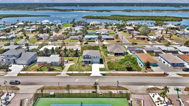 This aerial shot shows the proximity to the ocean