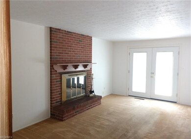 Wood-burning Fireplace and patio doors for the fam
