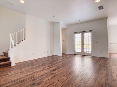 Living room with french doors