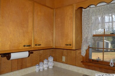 WOOD CABINETS IN THE KITCHEN. WINDOW LOOKS OUT ACROSS THE FENCED BACK YARD.